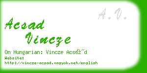 acsad vincze business card